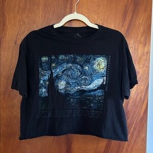 Black Starry Night Graphic T-Shirt